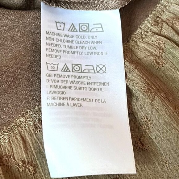 LOGO Camel-Colored Tunic w/2 Front Pockets, 3/4 Sleeves & Ruffle Bottom, Sz XXS - Picture 7 of 13